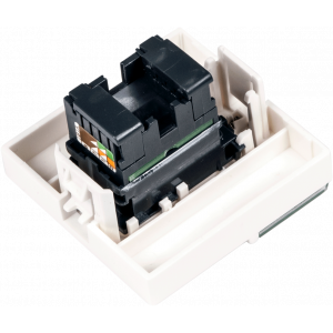 Вставка Mosaic 45x45, RJ-45 UTP, кат.6, со шторкой и увеличенным окном маркировки, белая